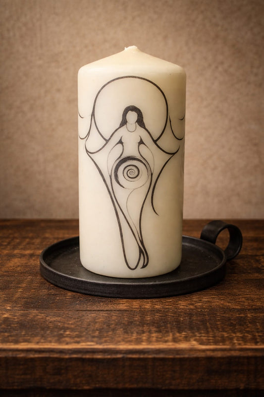 Triple Moon Goddess Candle